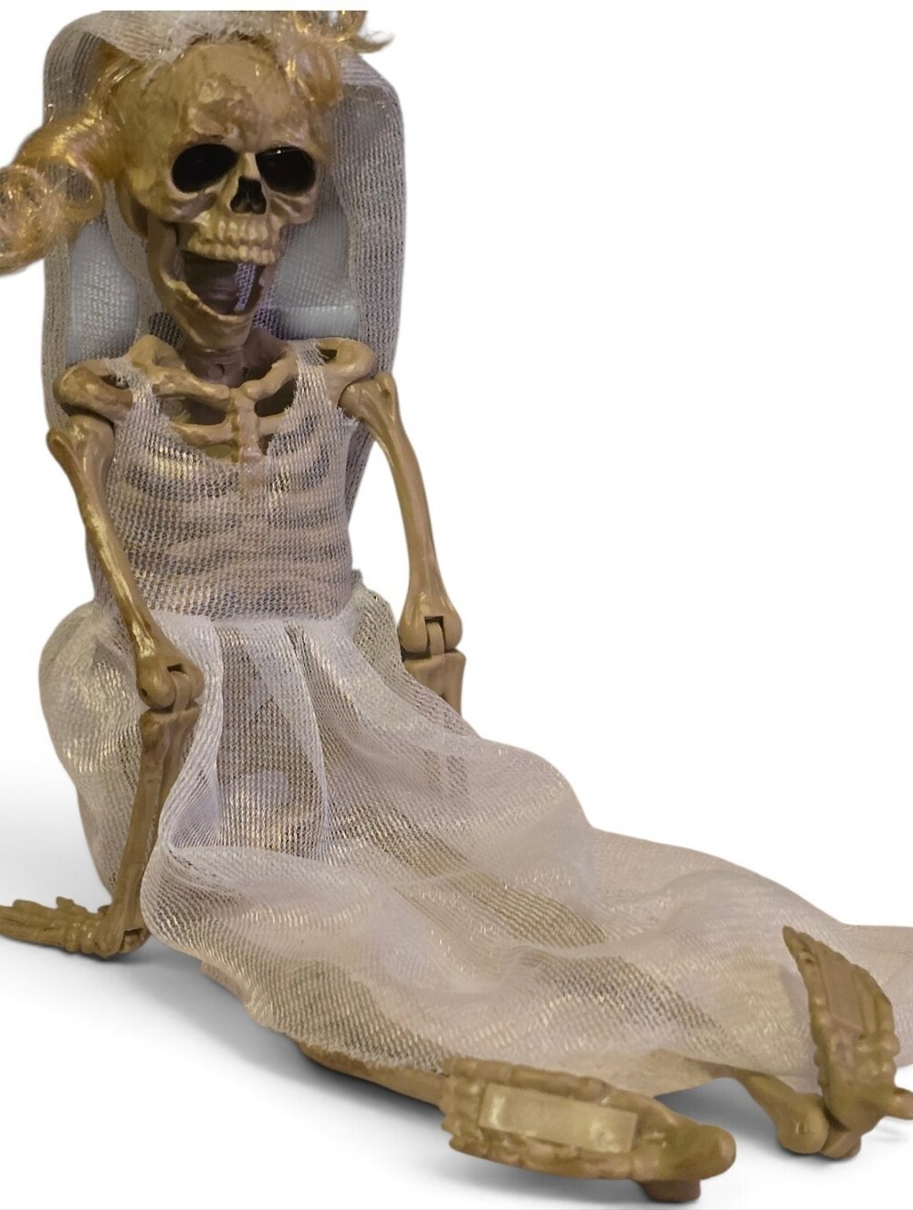 Spooky Village 16" Poseable Skeleton Bride Halloween Decor New